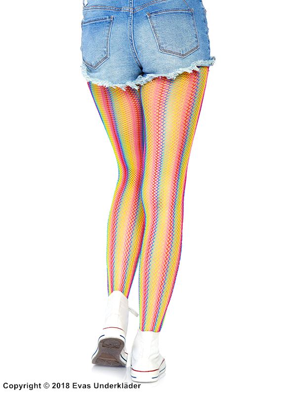 Pantyhose, net, colorful stripes